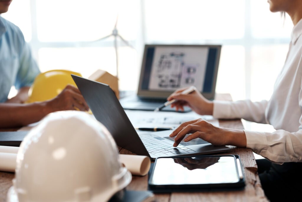 engineer or architect meeting planning project working together